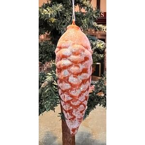 Sparkling Large Vintage Pinecone Christmas Ornament Glitter Glass Hook-Rare Find
